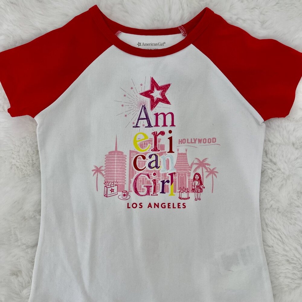 American Girl “Los Angeles” Graphic Tee – Red & White